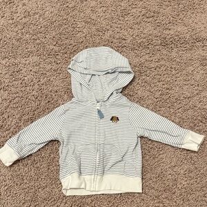 Carter's White and Gray Striped Kids Hoodie